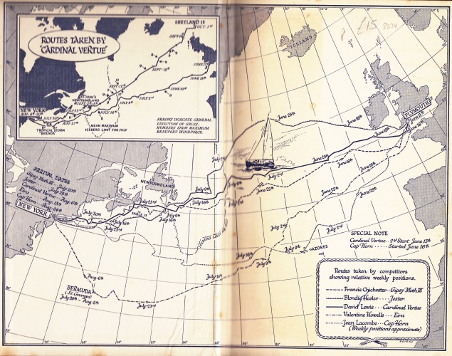 The Routes taken by participants in the inaugural trans-Atlantic Singlehanded Race