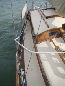 Starboard Deck - lots of brightwork for varnishing!