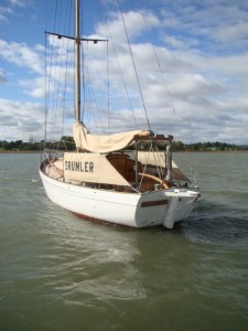 Stern View with her spray dodgers in place