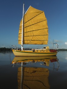 Speedwell with her Junk Rig