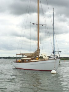 On her mooring by Eversons, so they can keep an eye on her.